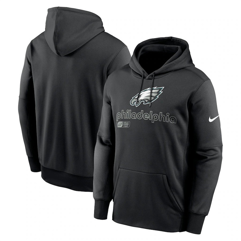 Men's Philadelphia Eagles Black Performance Pullover Hoodie Men's Philadelphia Eagles Black Performance Pullover Hoodie
